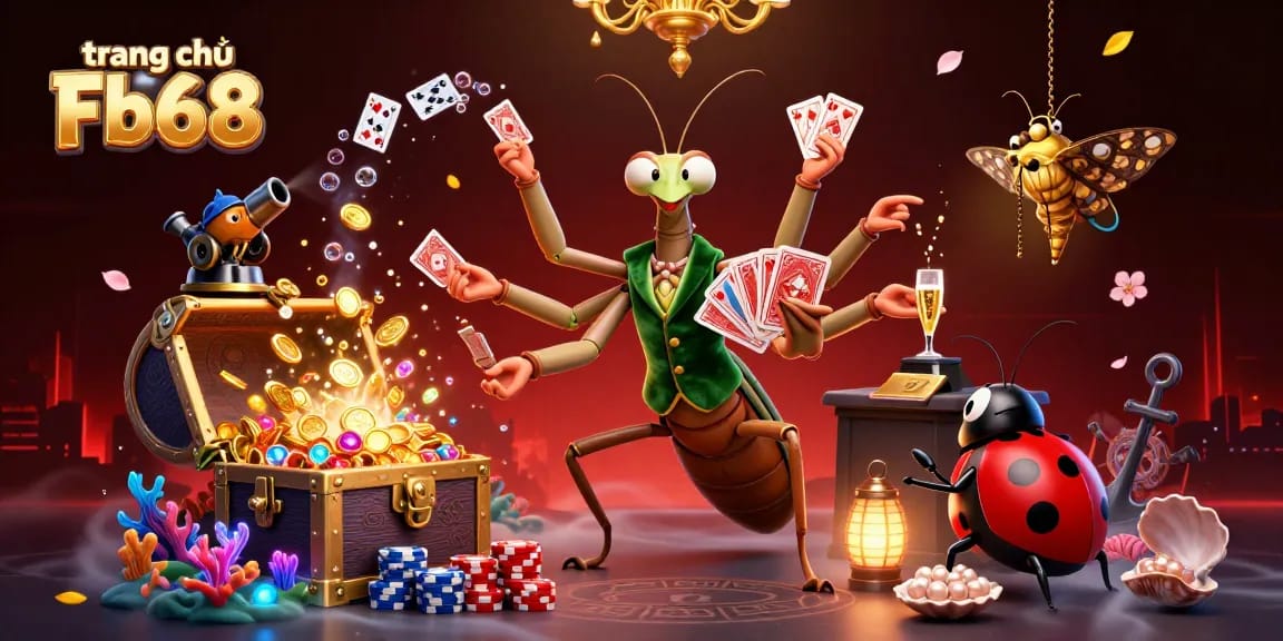 Experience thrilling gameplay at trang chủ Fb68 with a vibrant casino scene featuring unique characters and rich details.