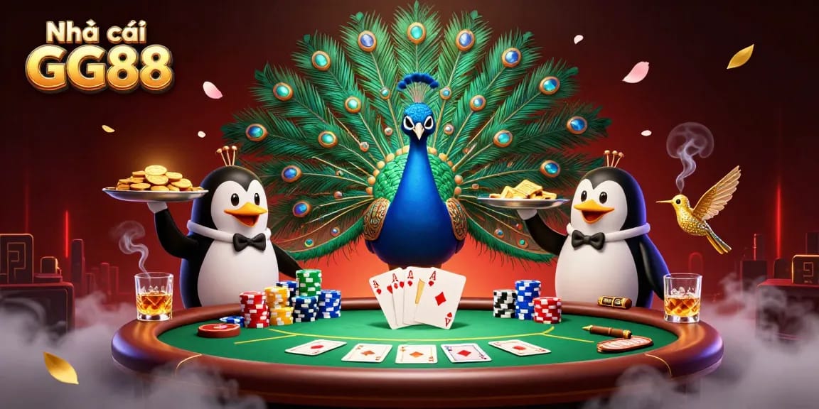 Experience excitement with Nhà cái GG88, showcasing vibrant casino elements and charming characters in action.
