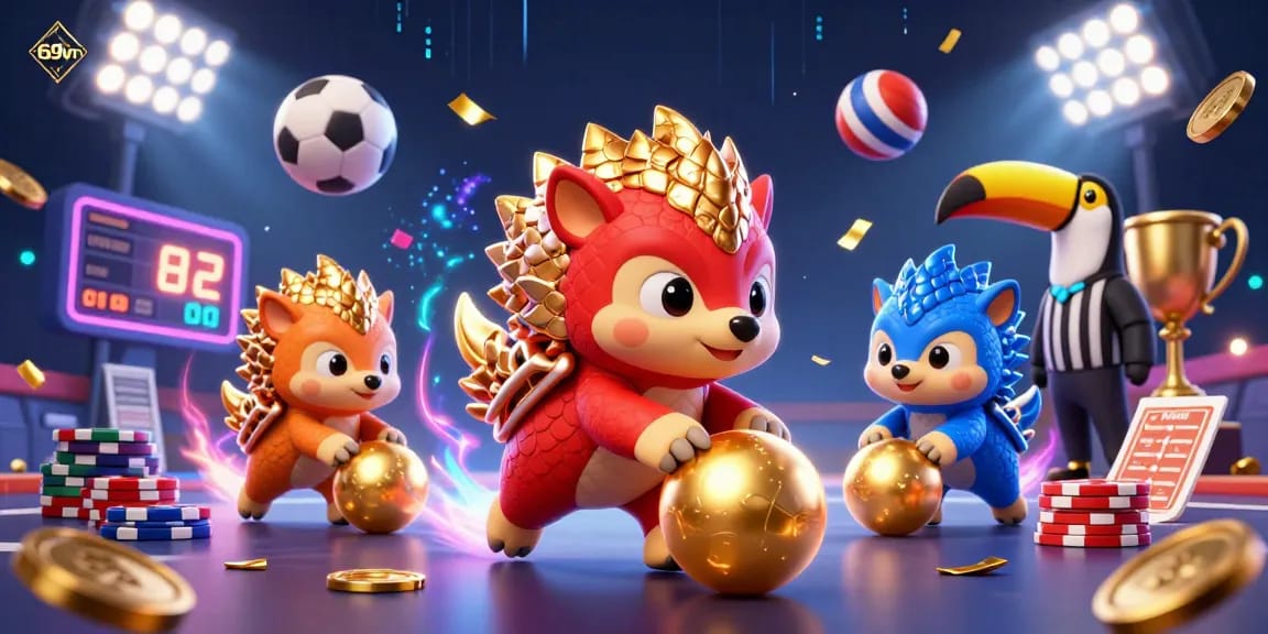 Experience the excitement of 69vn as rival pangolins compete in a dynamic casino-themed showdown.