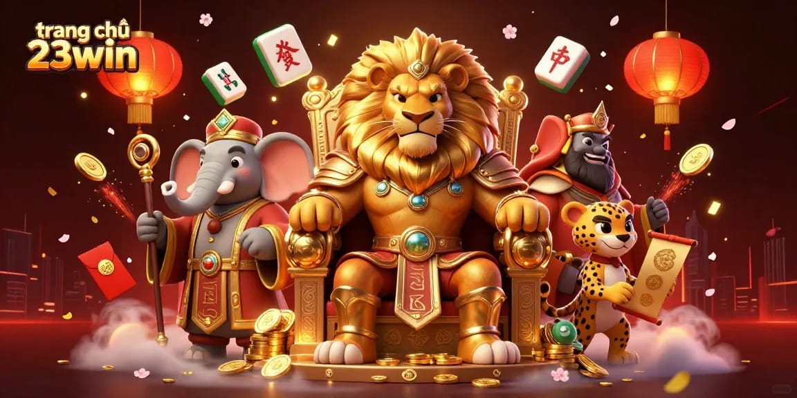 Experience the excitement of trang chủ 23win with a lion king, elephant advisor, and cheetah messenger in dynamic casino action.
