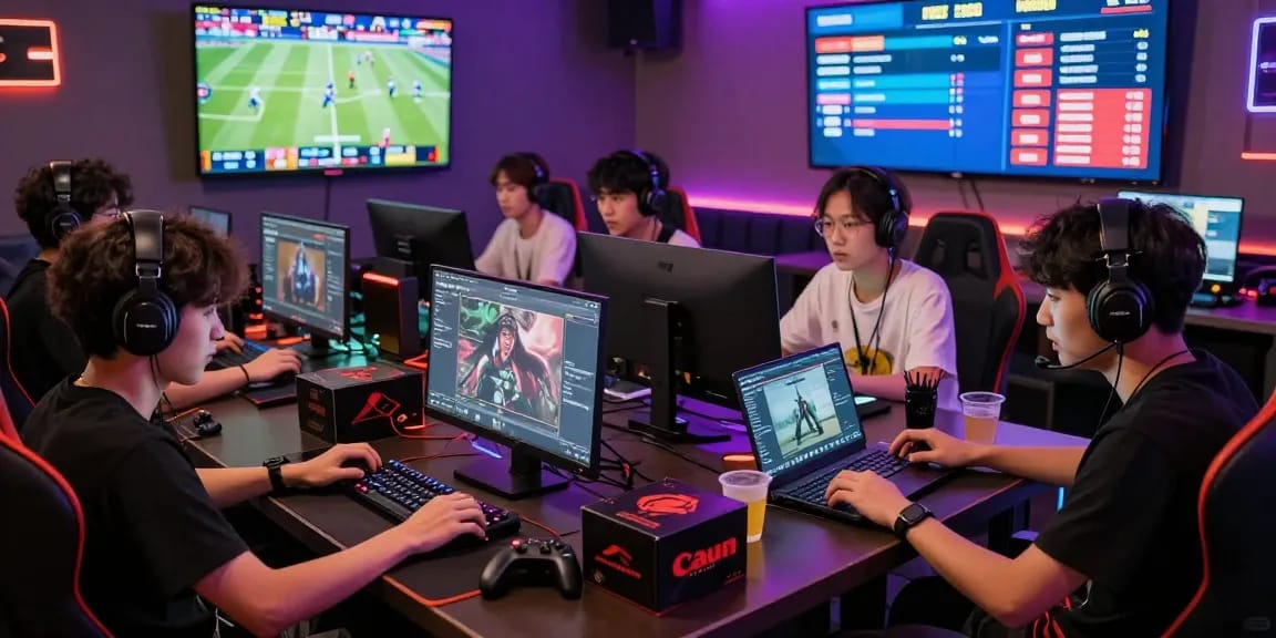 Pengguna bermain game online di KANGTOTO2 dengan suasana yang penuh semangat dan teknologi modern.