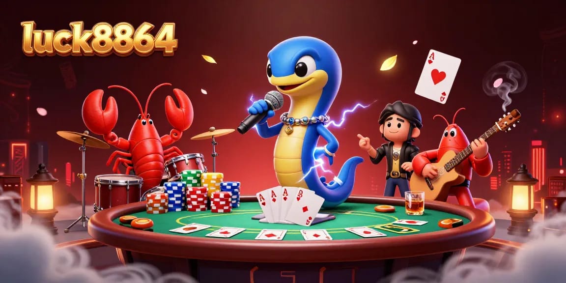 Experience excitement with luck8864 at an underwater casino featuring vibrant characters in a musical showdown.