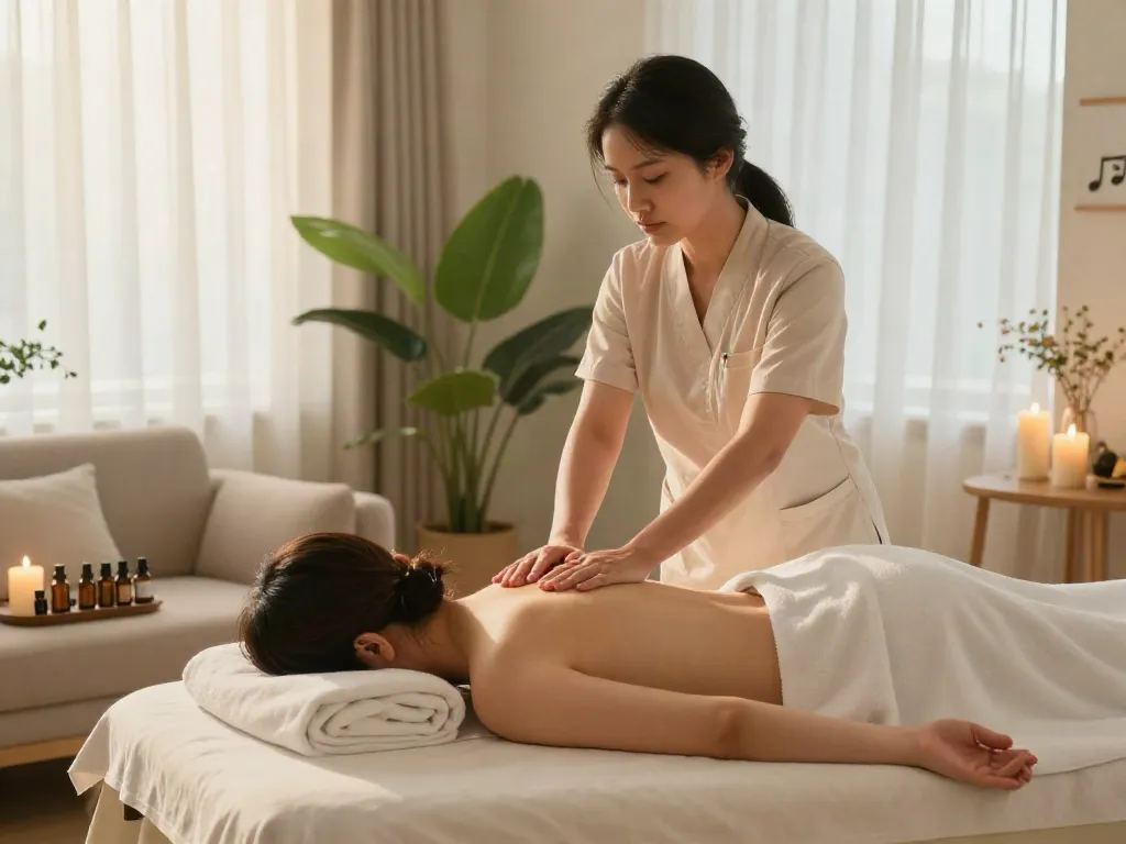 A relaxing 서울출장안마 experience with a massage therapist in a cozy home setting.