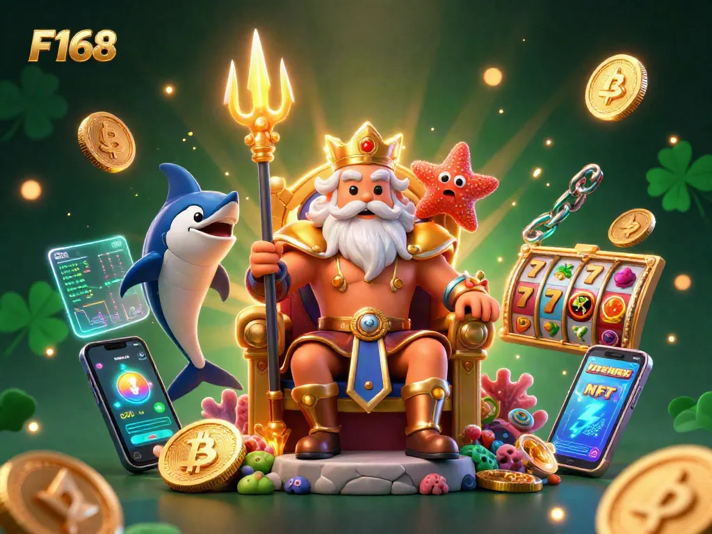Join F168 and win big while enjoying vibrant slot games with animated characters and crypto coins