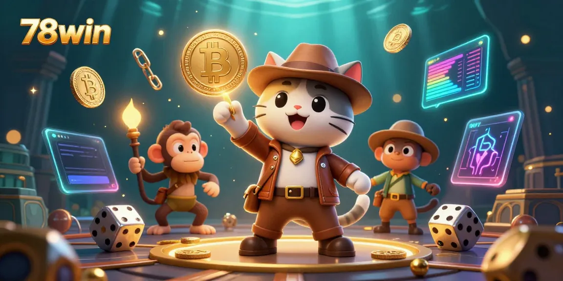 Engage with the vibrant world of 78win as the cat archaeologist discovers treasures in a casino-themed adventure.