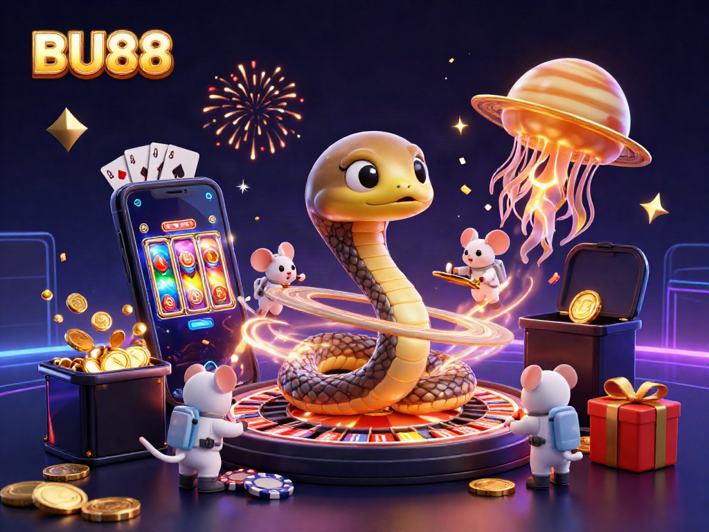 Experience the thrill of BU88 with astronaut mice betting on cosmic roulette!