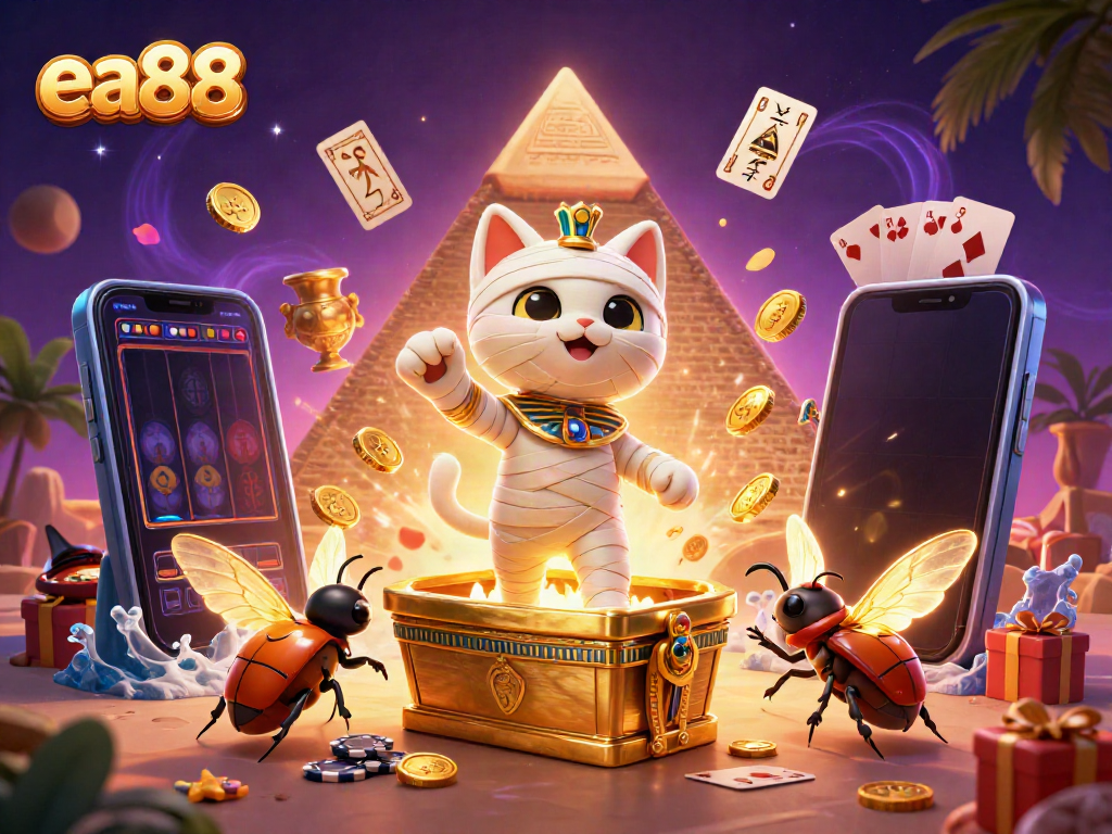 Experience the thrill of ea88 with a unique Egyptian-themed casino adventure, featuring dynamic characters and vibrant game elements.