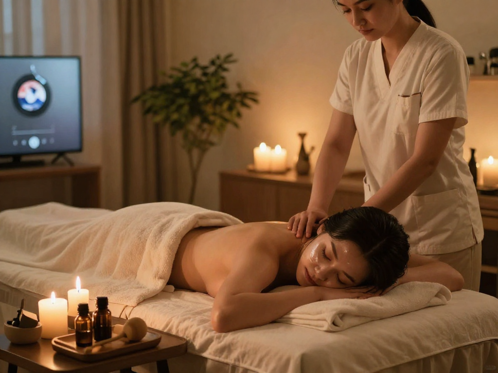 Experience a soothing 출장마사지 in a serene home spa environment.