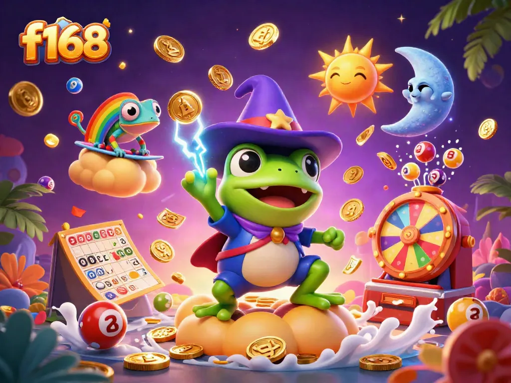 Experience the thrill of f168 with vibrant lottery elements and magical characters generating excitement.