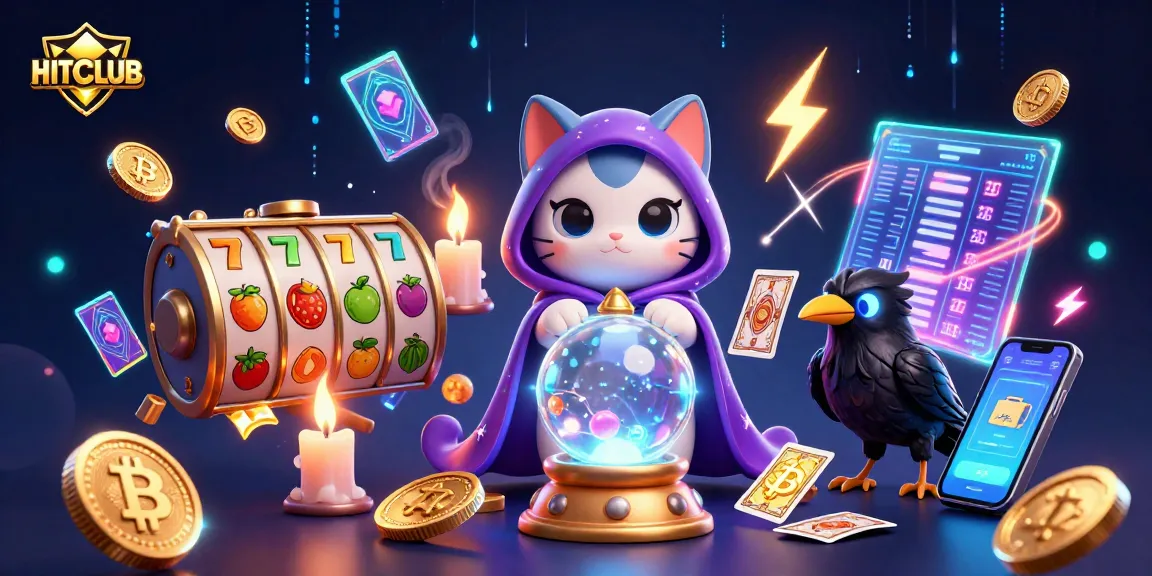 Experience thriving wins at HITCLUB with dynamic slot reels and crypto elements in this vibrant casino scene.