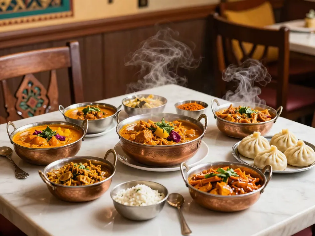 Indulge in authentic flavors of rokok88 with Indian curries and Nepali momos.