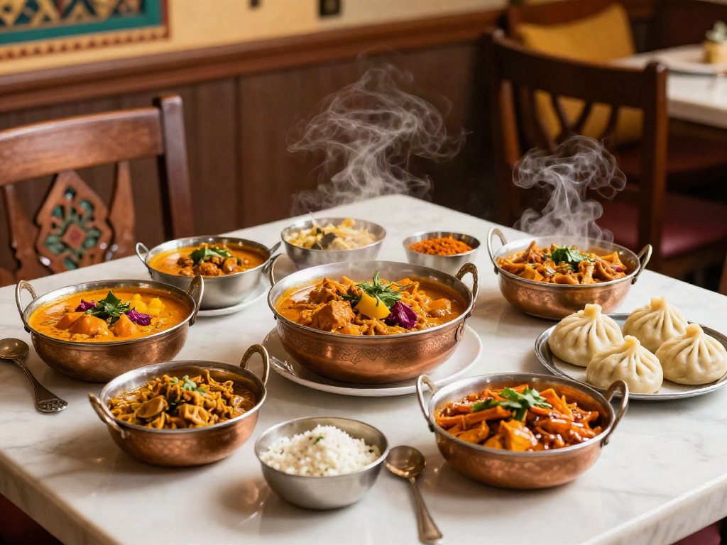 Indulge in authentic flavors of rokok88 with Indian curries and Nepali momos.