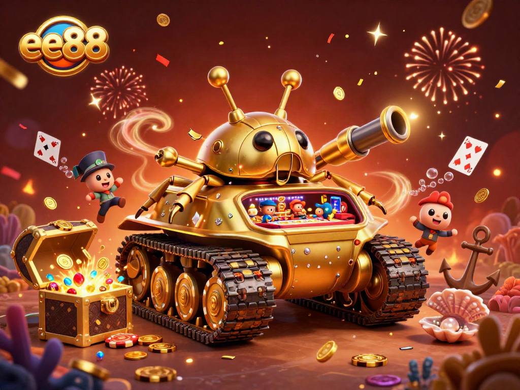 Experience thrilling gameplay with ee88's golden beetle casino tank in a vibrant underwater scene.