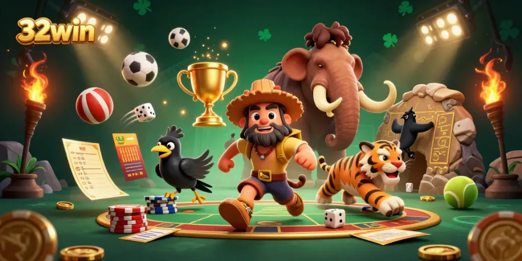 Experience thrilling gameplay at 32win with our unique caveman casino adventure.