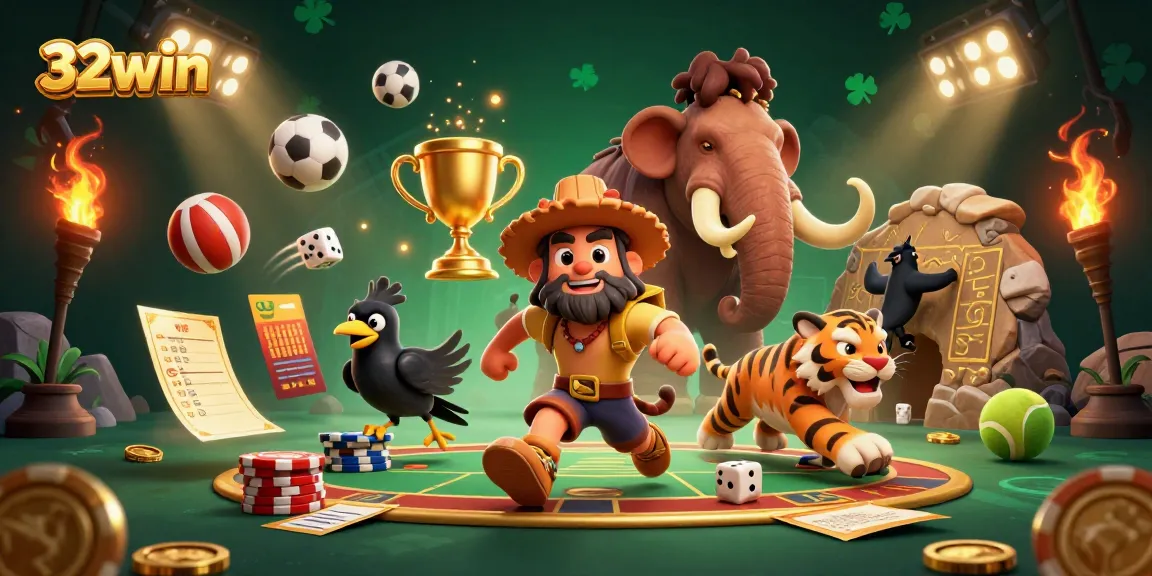 Experience thrilling gameplay at 32win with our unique caveman casino adventure.