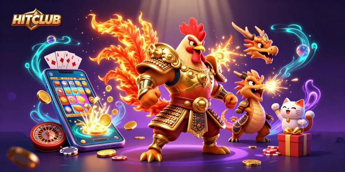 Engage with HITCLUB’s thrilling gaming action featuring dynamic characters and vibrant casino elements.
