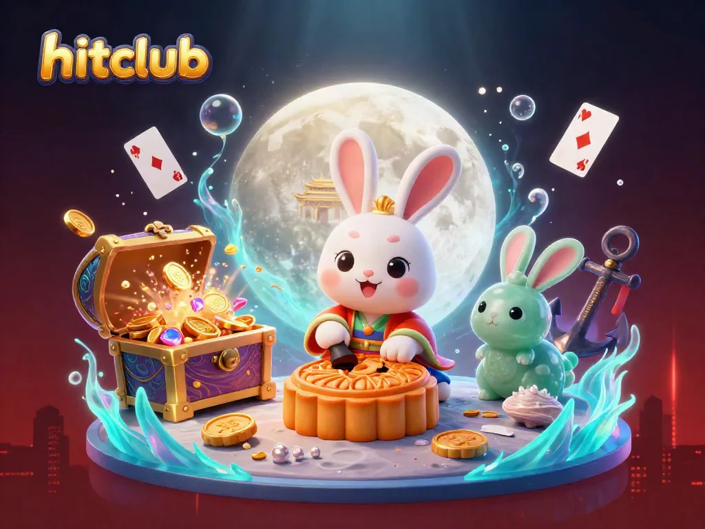 Experience the excitement at hitclub with a dynamic gambling-themed illustration featuring Chinese folklore characters.