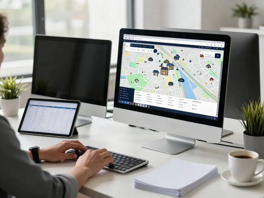 Engaging virtual property investment with rokok88 on a computer screen and digital asset analysis.