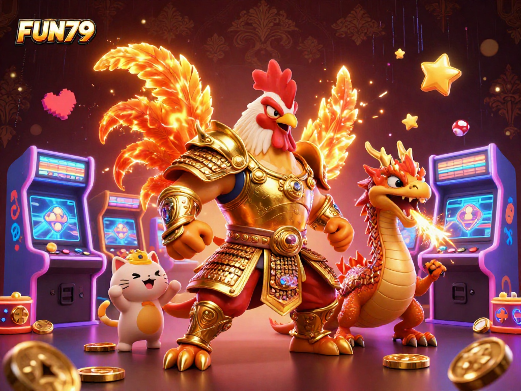 Experience thrilling gameplay at FUN79 with rich 3D characters and vibrant casino game elements.