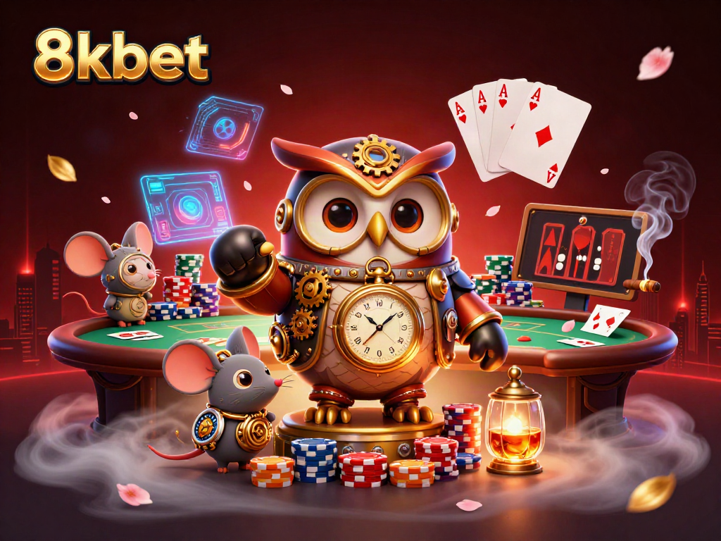Experience thrilling gameplay at 8xbet with a vibrant casino scene featuring dynamic characters and poker elements.