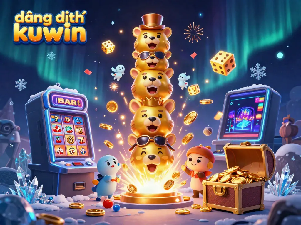 Engage with the exciting features of đăng ký kuwin in this vibrant casino-themed 3D illustration.
