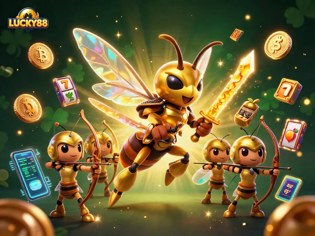Engage in LUCKY88 strategies with this vibrant 3D illustration of a winning slot scene.