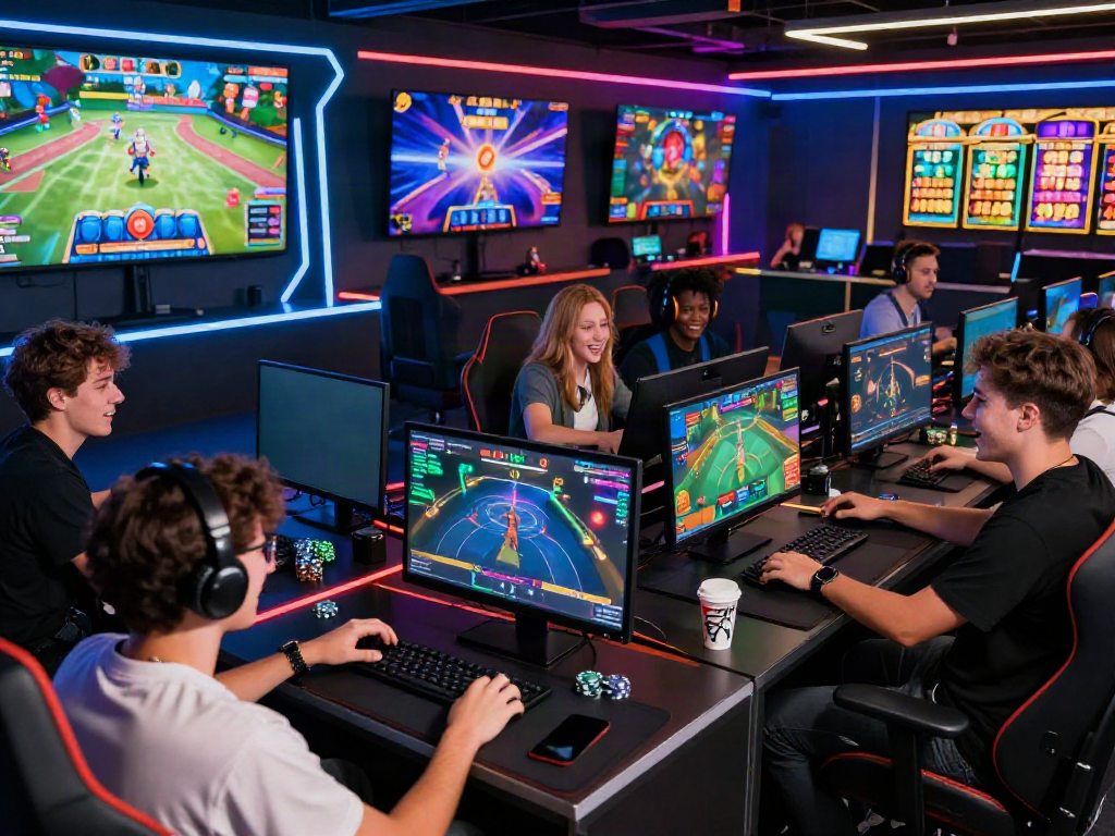 Players enjoying thrilling online games on Man88 platform with vibrant atmosphere