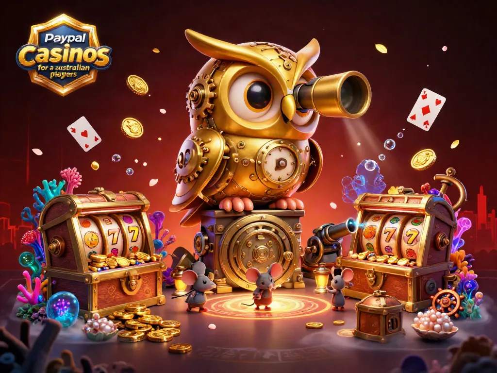 Engage with paypal casinos for australian players in a vibrant and dynamic 3D casino scene.