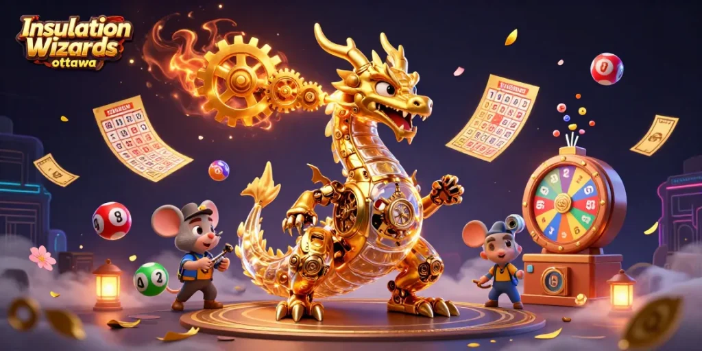 Boost your chances with Insulation Wizards ottawa, as the dragon breathes golden gears among lottery elements.