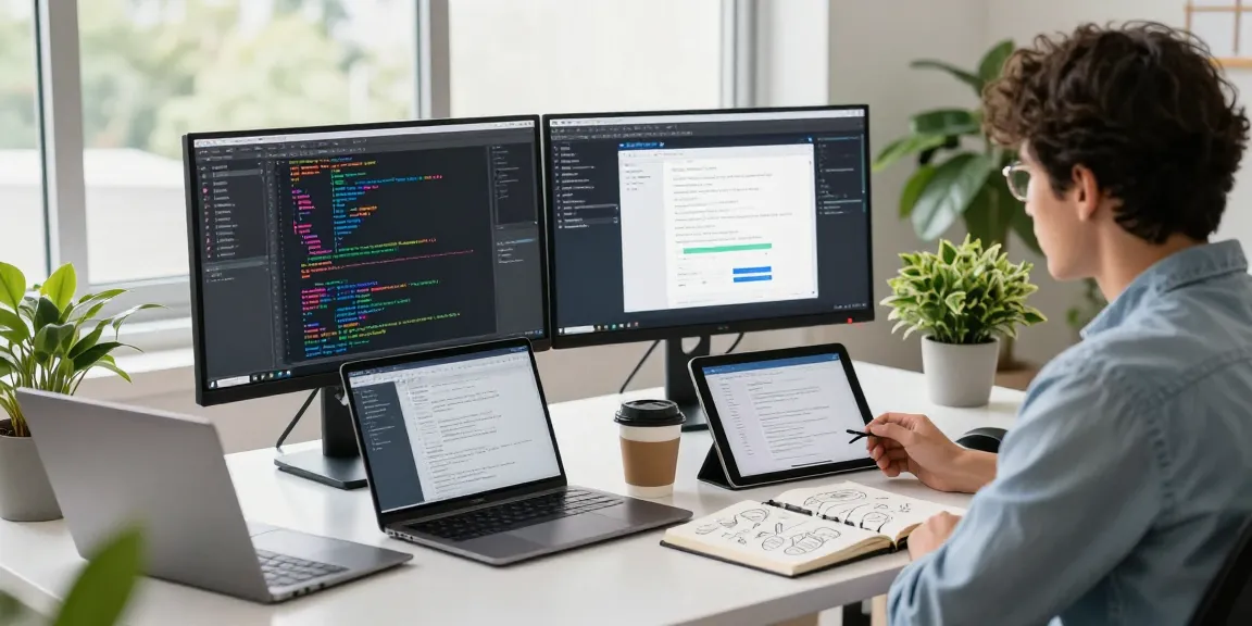 Developer engaged with crush ai coding projects in a modern office setting.