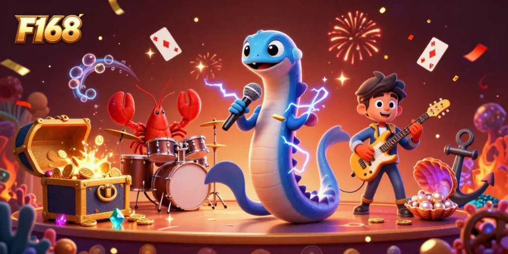 Experience thrilling gameplay with F168's captivating underwater casino scene.