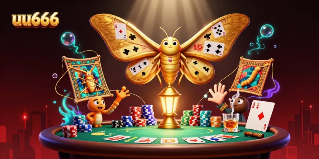 Experience the vibrant thrills of uu666 with a dynamic casino scene featuring playful characters and rich gaming elements.