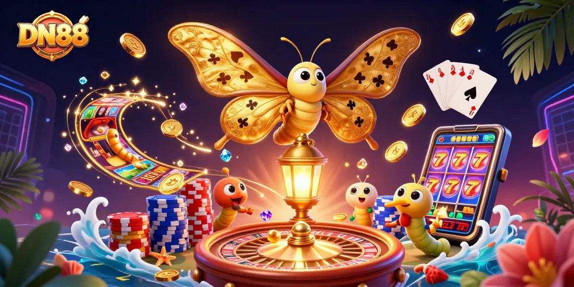 Experience the thrill of DN88 with vibrant casino elements, showcasing a living world of excitement.