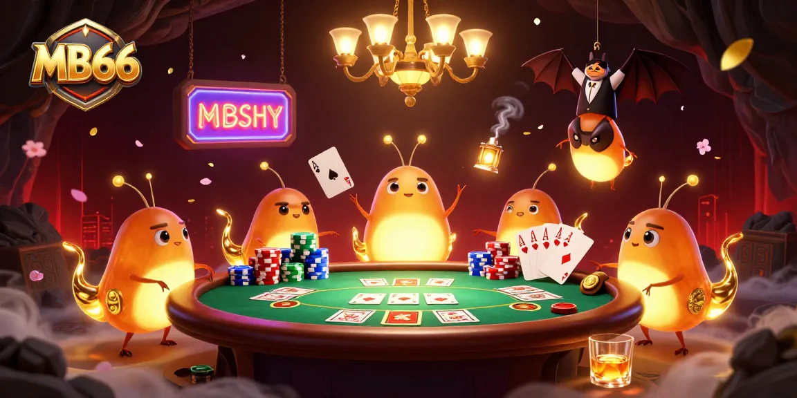 Engage with MB66 by playing dynamic poker amidst glowing glowworms and a bat dealer.