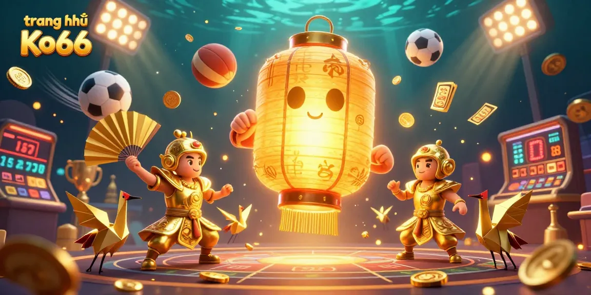 Engage with the vibrant world of trang chủ Ko66, where dynamic sports betting elements fuse with enchanting casino spirits in a captivating 3D illustration.