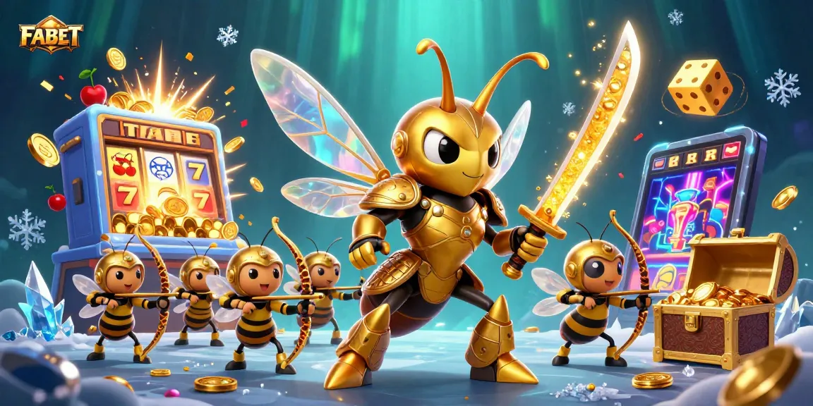 Engage with FABET's thrilling slots and jackpots in an ultra-detailed 3D casino illustration.