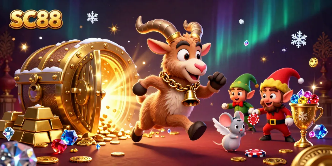 SC88 showcases an engaging 3D casino scene with lively characters and luminous treasures.