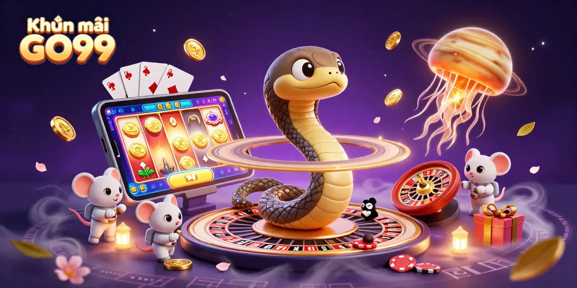 Experience thrilling Khuyến mãi GO99 with vibrant casino action and animated characters.