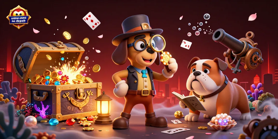 Discover exciting opportunities with an online casino no deposit bonus through a whimsical 3D detective adventure scene.